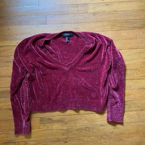 Crop velvet sweater